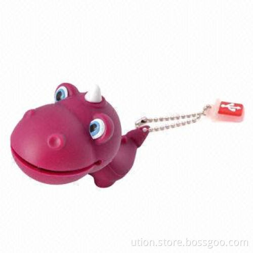New Cartoon Dino USB Flash Stick with 1 to 32GB Memory Capacity, Free Printing and Package